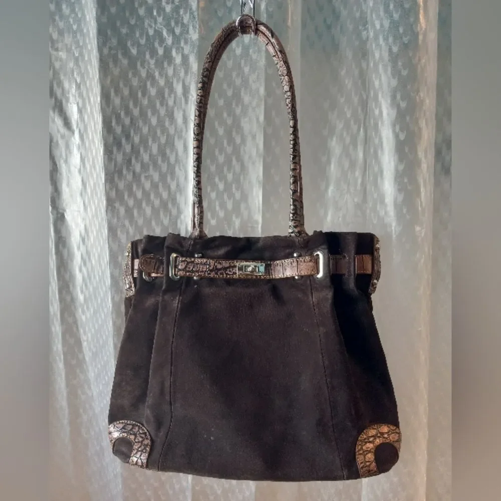 Gun Tote'n Mamas Concealed Carry Brown Swede Purse Shoulder Bag